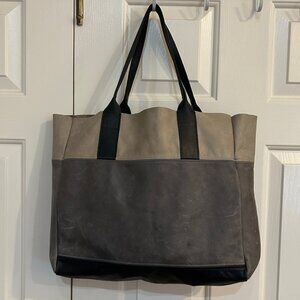 Graf & Lantz Gray Leather Tote Bag Purse